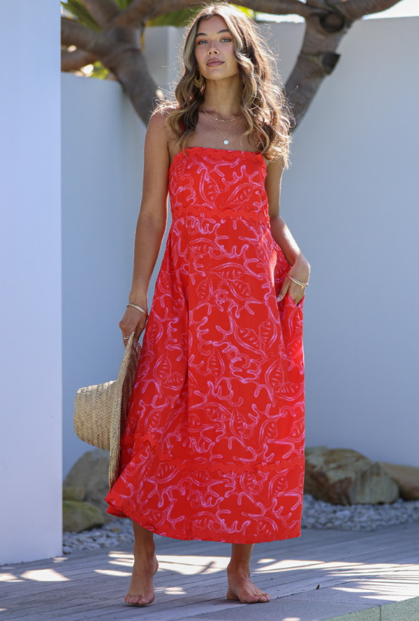 Clara Maxi Dress - Red