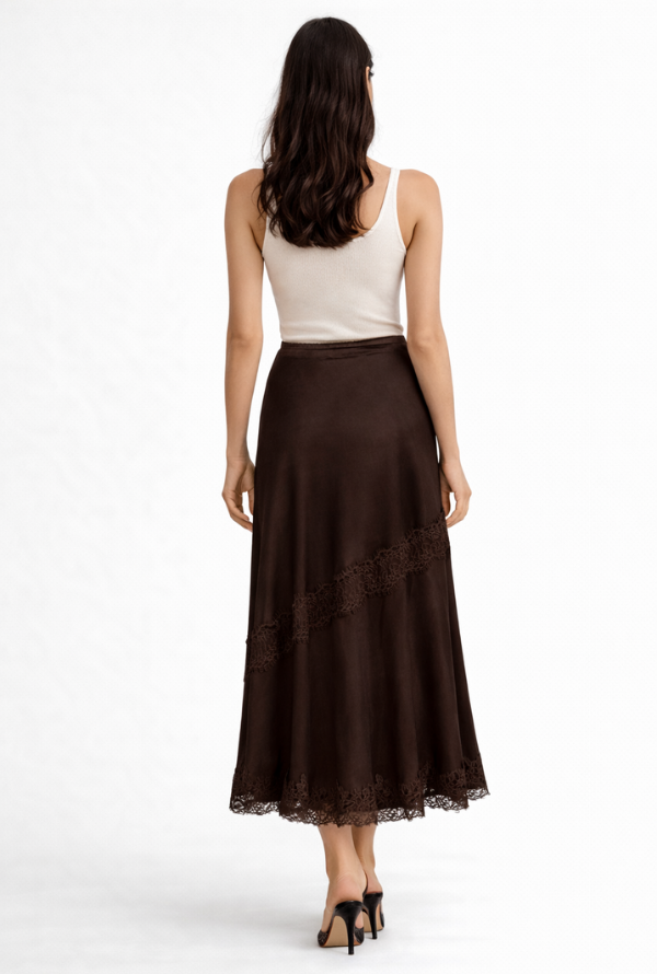 Maddison Lace Skirt - Chocolate