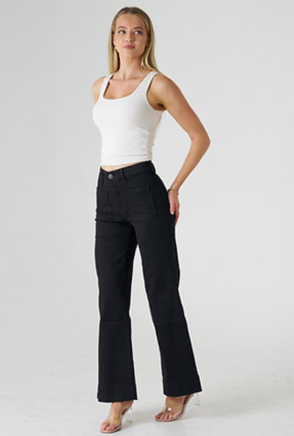 Ruby Wide Leg Jeans - Black