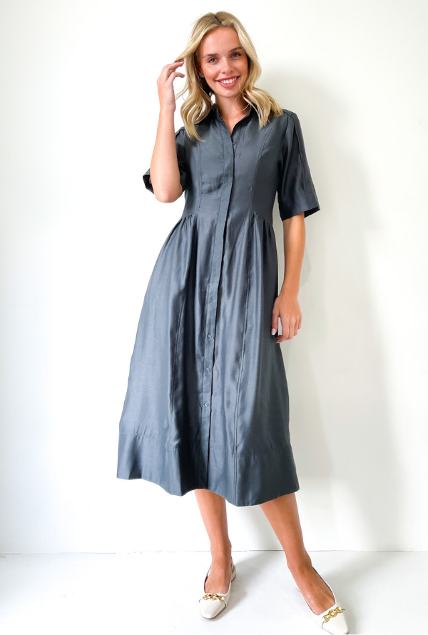 Harper Dress - Petrol Blue