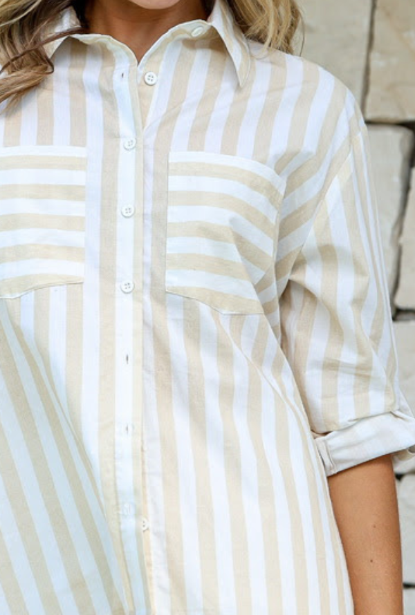 Lucy Striped Shirt - Latte