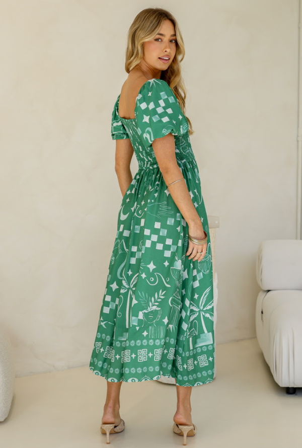 Palm Maxi Dress - Green