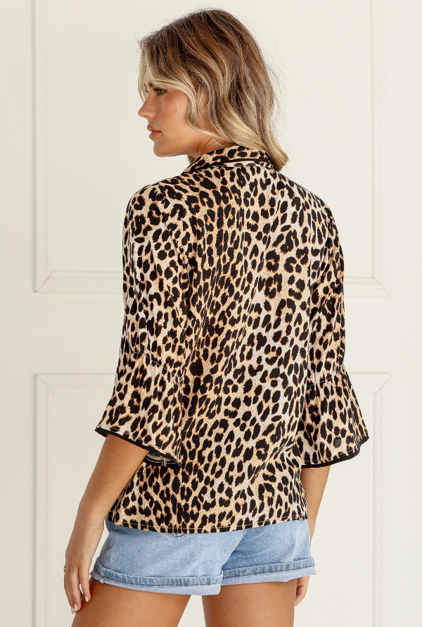 Lenni Tie Top - Leopard