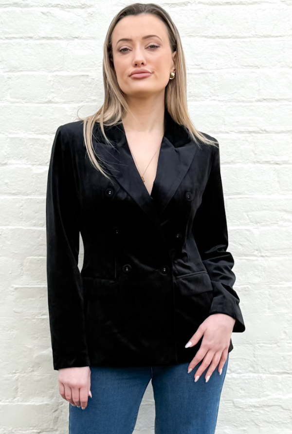 York Velvet Blazer - Black