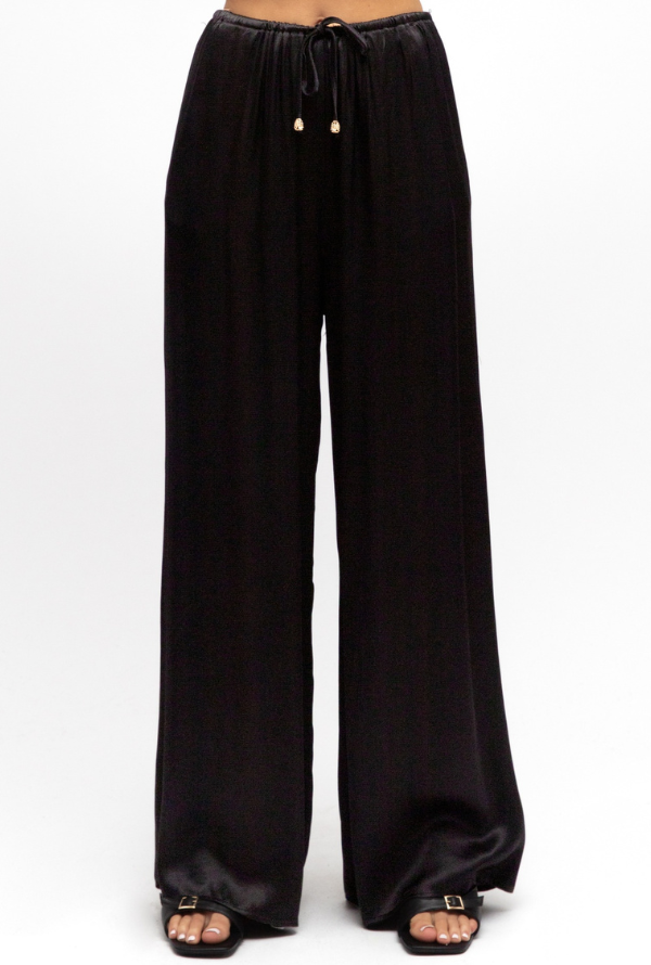 Valari Satin Pants - Black