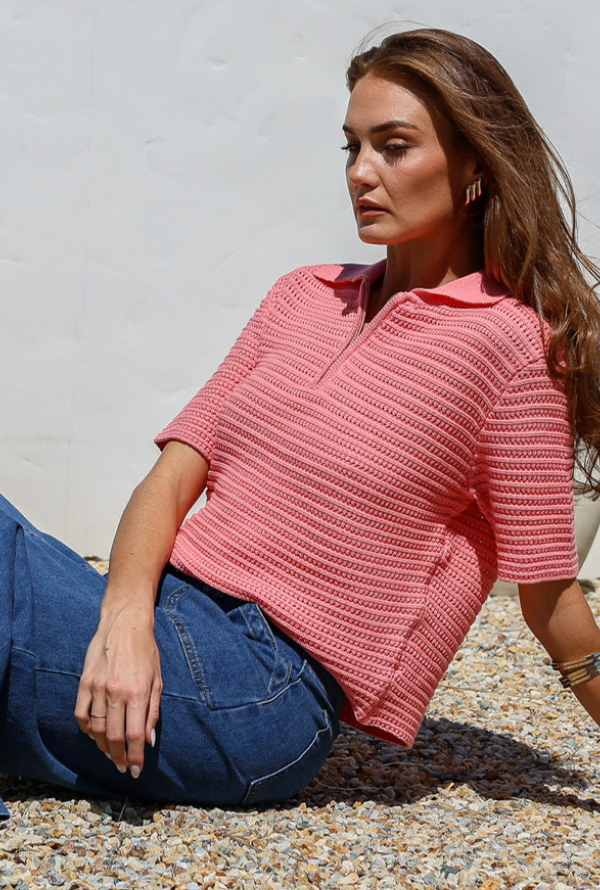 Mollie Knit Top - Melon