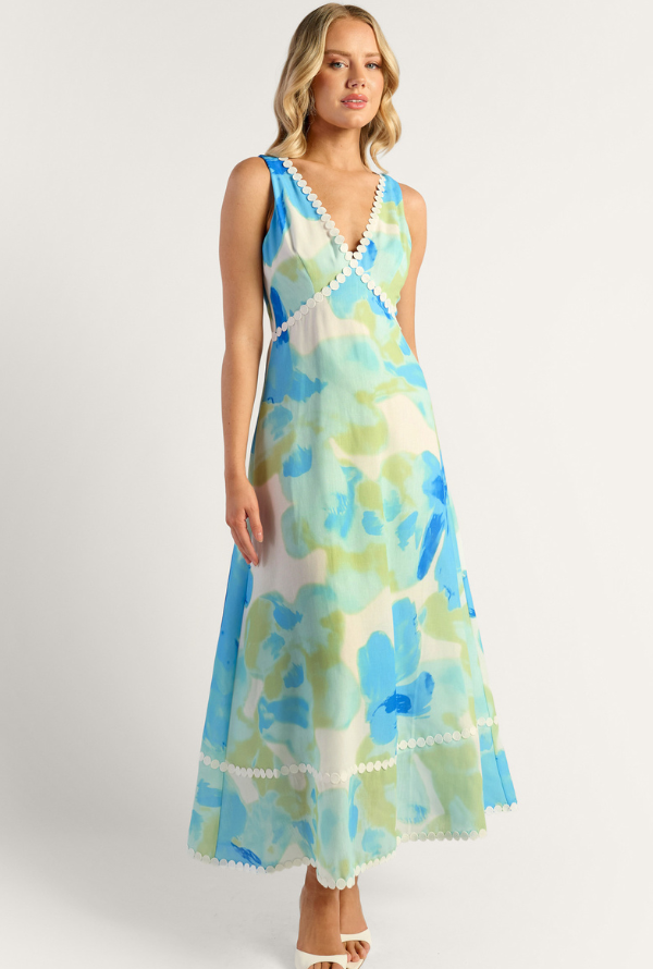 Calla Midi - Green/Blue