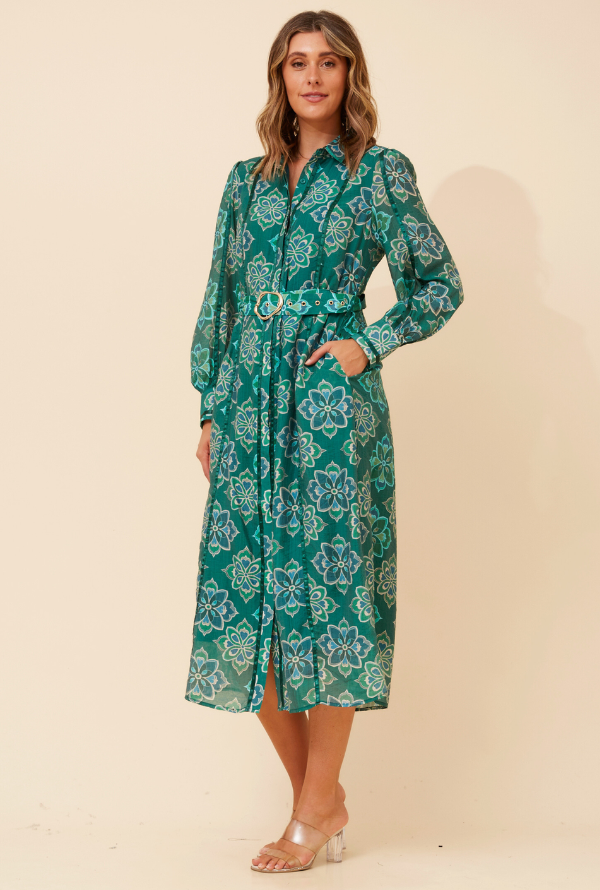 Hayman Midi Dress - Green