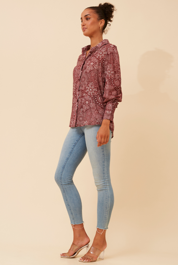 Vida Shirt - Burgundy