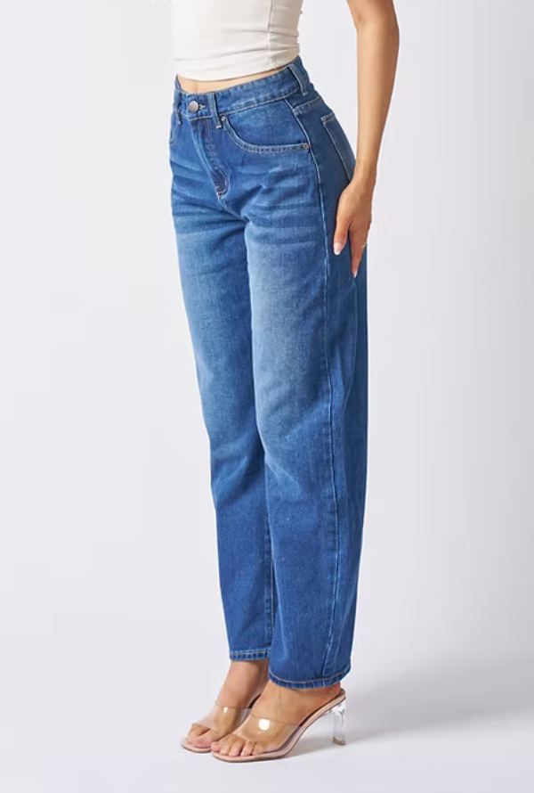 Darcy Barrel Jeans - Blue Denim