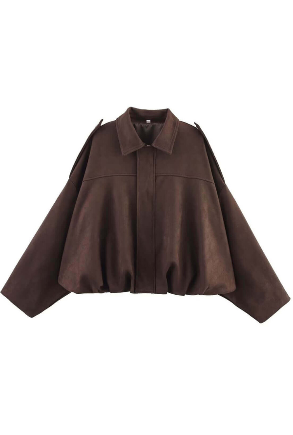 Molly Faux Suede Jacket - Chocolate