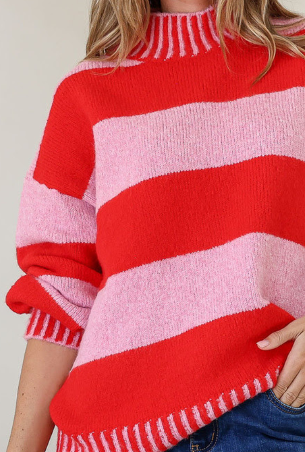 Aspen Knit - Blush/Red