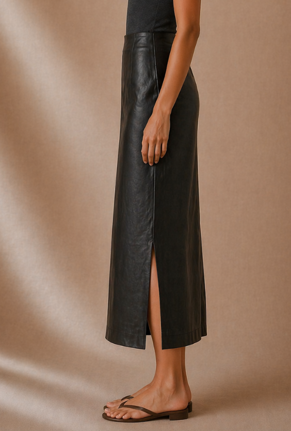 Valentina Faux Leather Skirt - Black