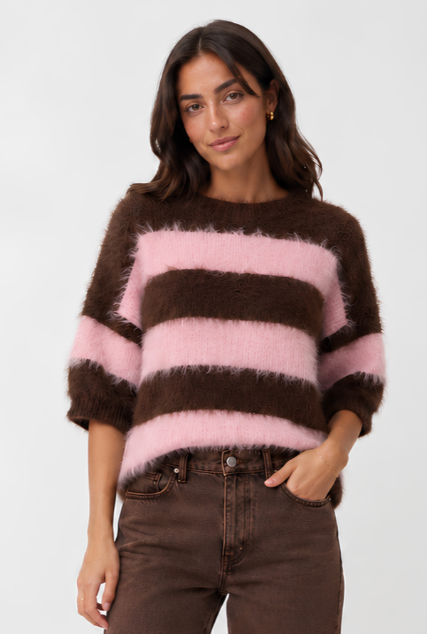 Pia Knit - Blush / Choc