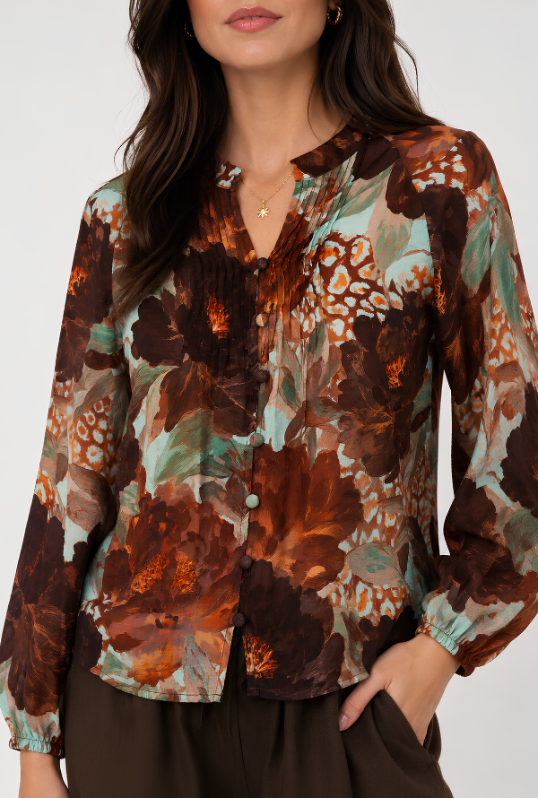 Peony Blouse - Chocolate