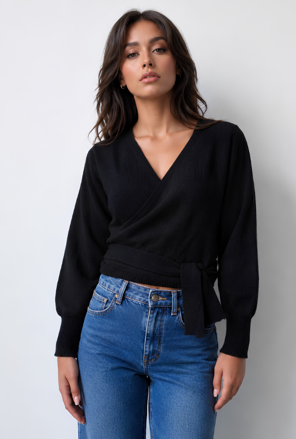 Sailor Wrap Knit - Black
