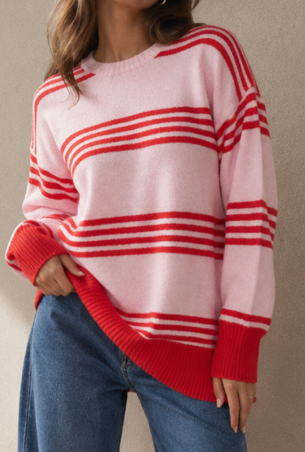 Aysha Knit - Blush/Red