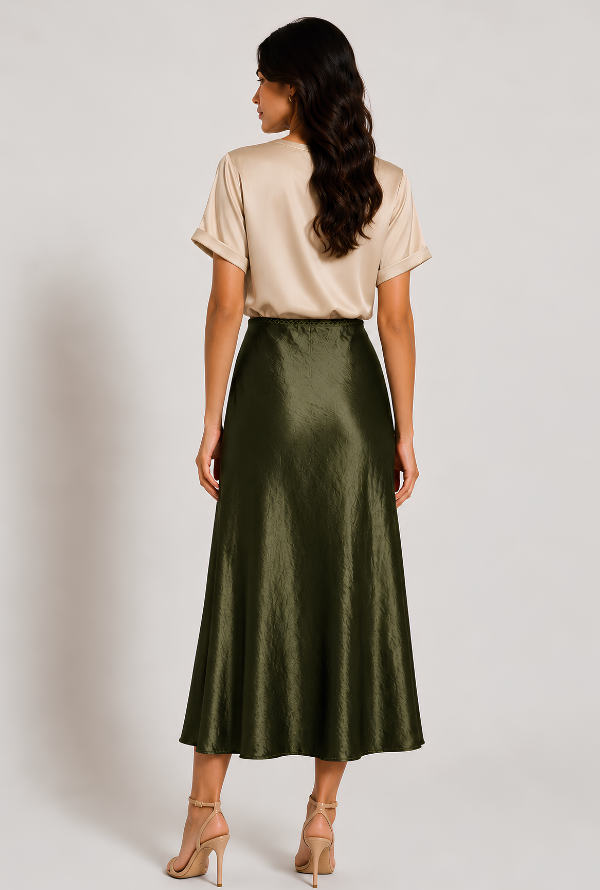 Cleo Satin Tee - Stone