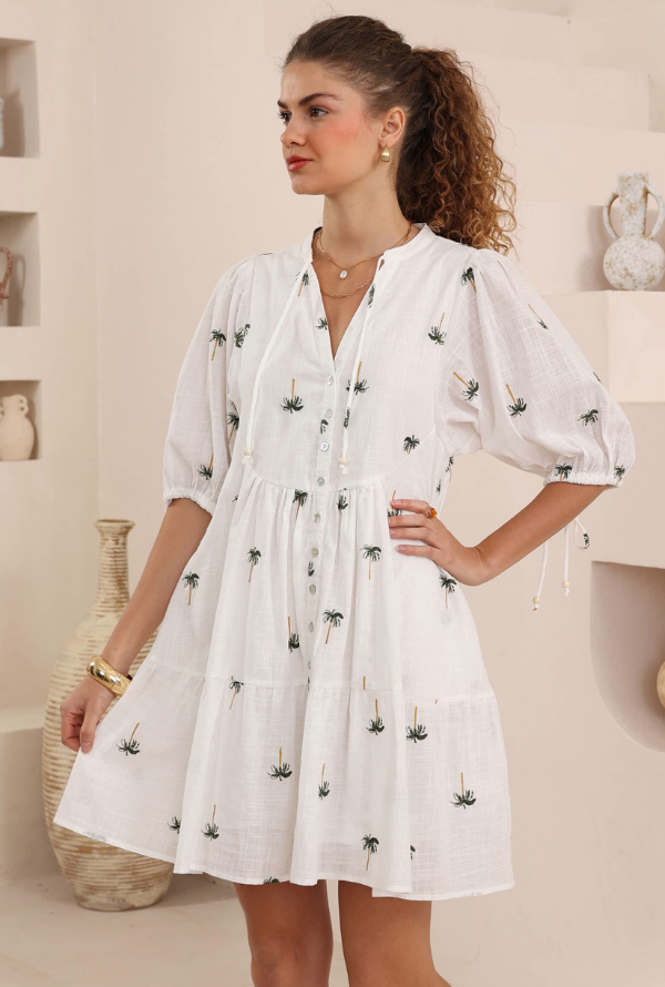 Palm Dress - White