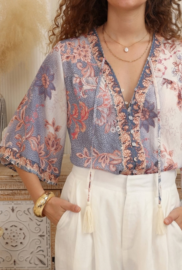 Serena Blouse - Blue