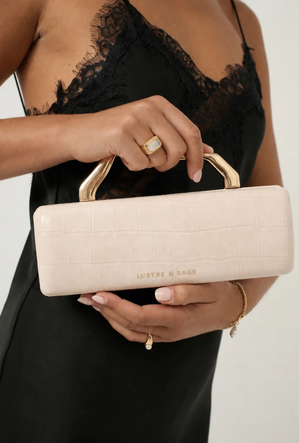 Maison Croc Clutch - Warm Ivory