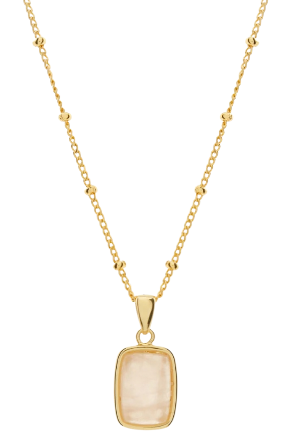 Ophelia Rose Quartz Necklace - Gold