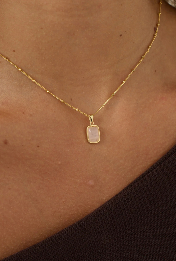 Ophelia Rose Quartz Necklace - Gold