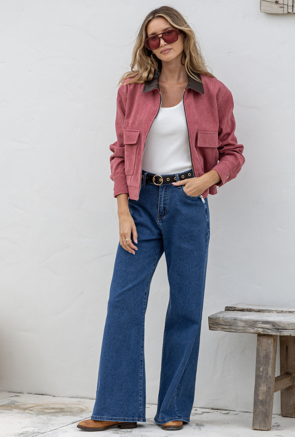 Charlie Cord Barn Jacket - Dusty Pink