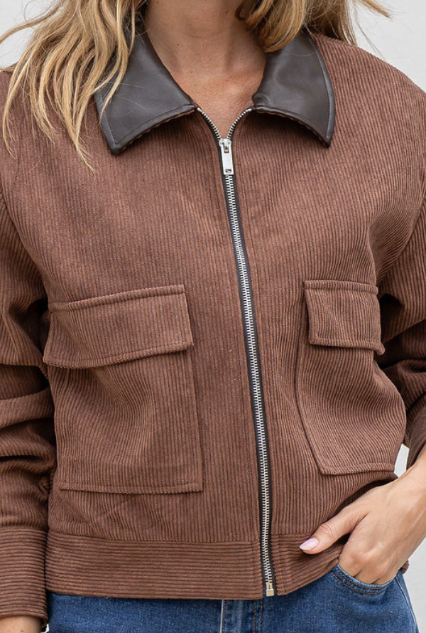 Charlie Cord Barn Jacket - Chocolate