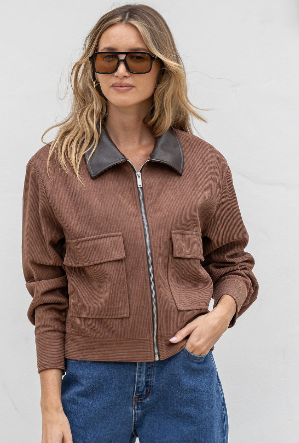 Charlie Cord Barn Jacket - Chocolate