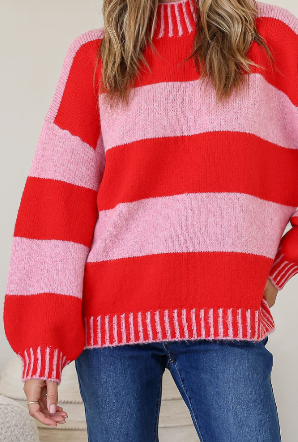 Aspen Knit - Blush/Red