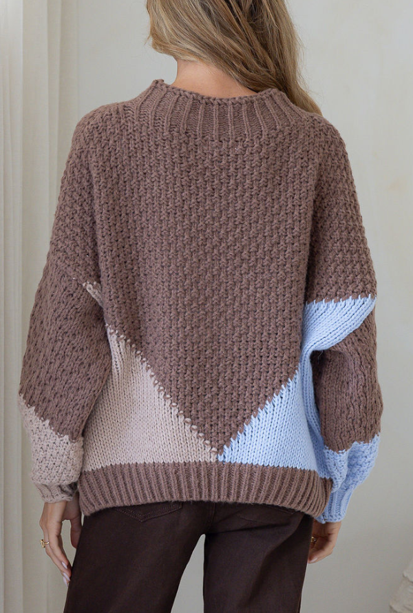 Penny Knit - Choc / Mocha / Blue