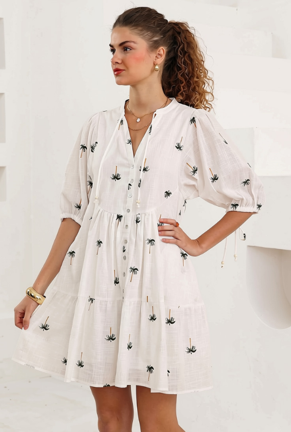 Palm Dress - White