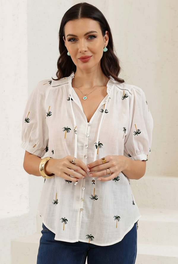 Palm Blouse - White